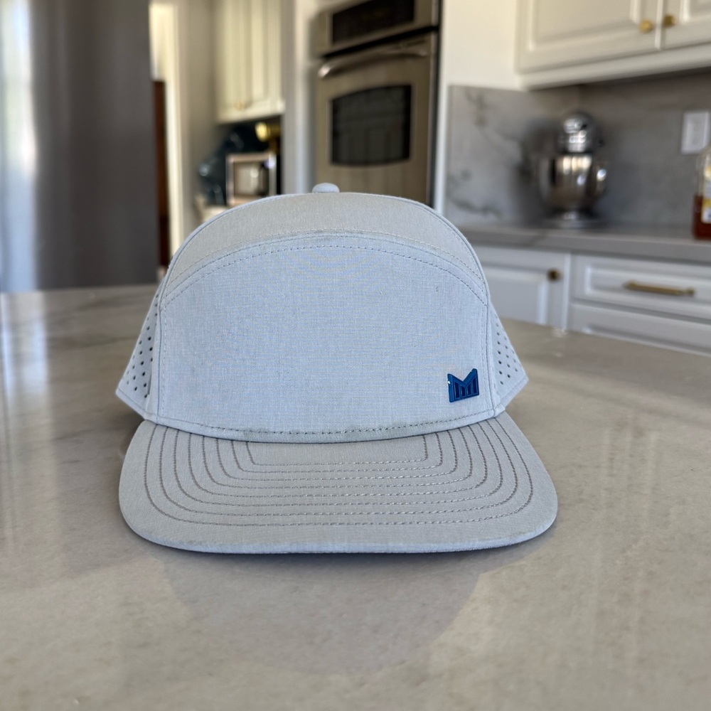 Melin Light Gray Cap with Blue Logo
